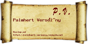 Palmhert Versény névjegykártya